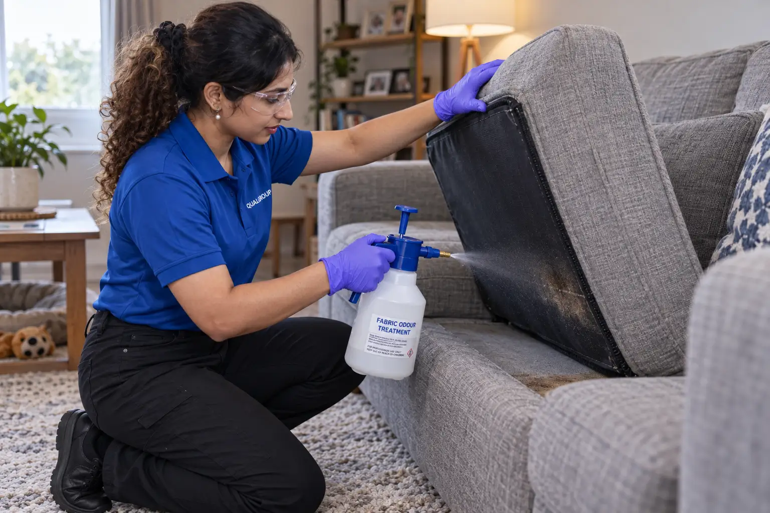 Before and after professional carpet cleaning