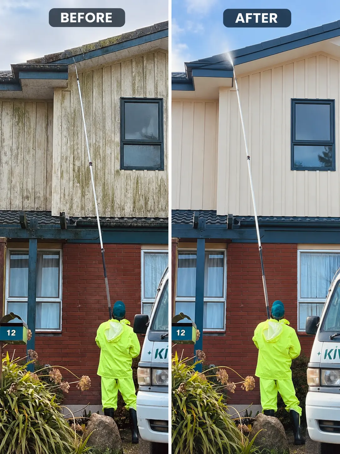 Before and after professional house cleaning